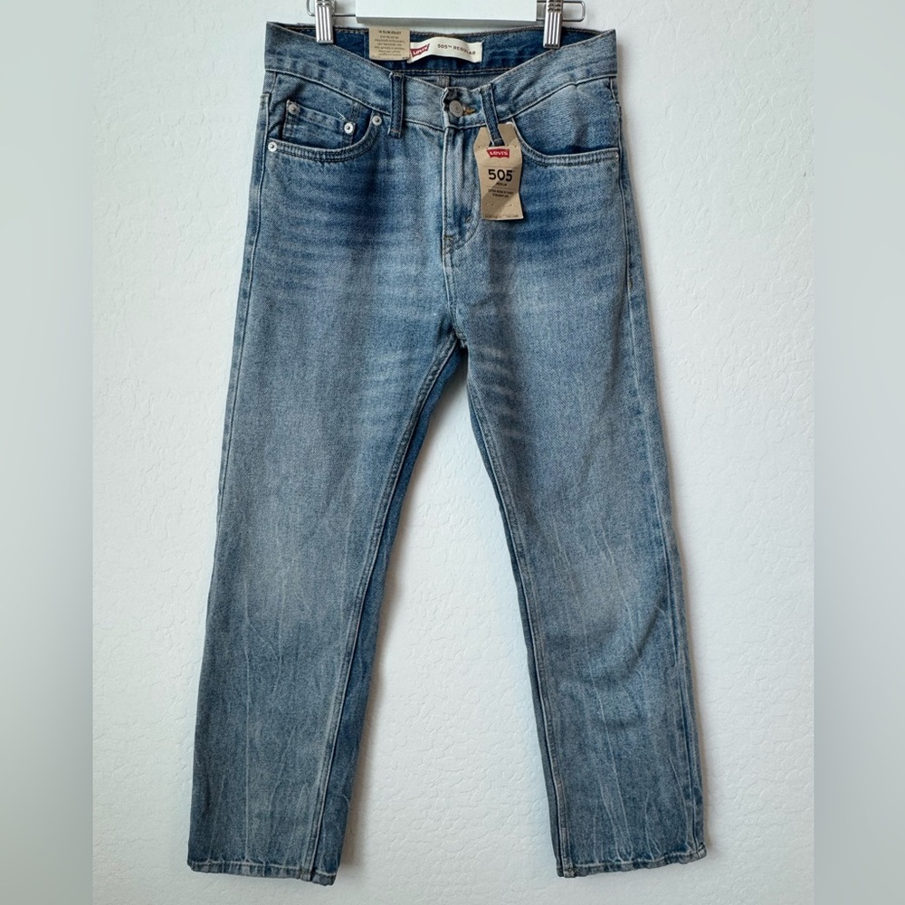 LEVIS 505 Blue JEANS Size 14 Slim 25 x 27 STRAIGHT LEG
